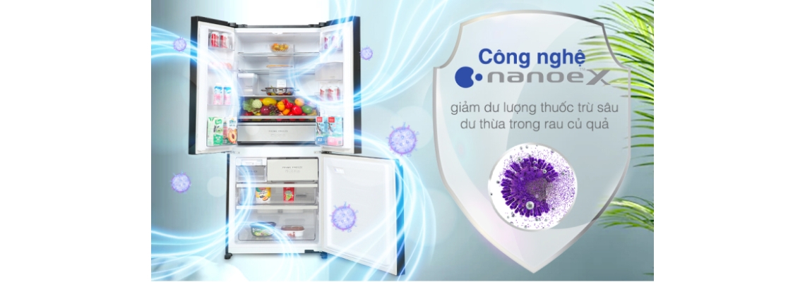 Công nghệ kháng khuẩn khử mùi Nanoe™ X trên tủ lạnh Panasonic