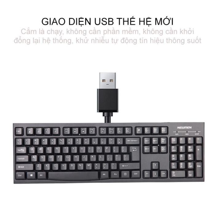 Bàn phím máy tính có dây Newmen E007 - Đen - Hàng chính hãng