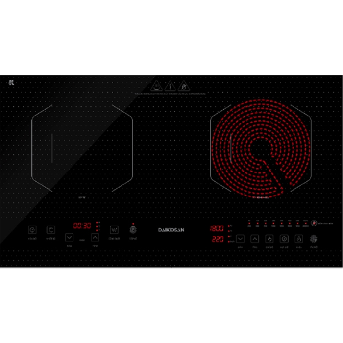 Bếp Âm Đôi Từ - Hồng Ngoại Daikiosan DKC-200001 (68 cm) - Hàng Chính Hãng