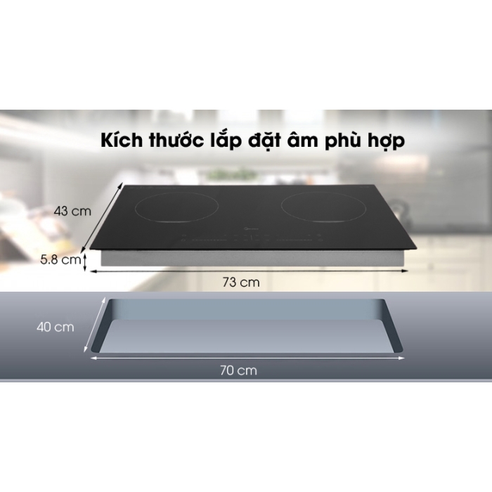 Bếp từ đôi lắp âm Midea MC-IH3520 Bếp từ đôi lắp âm Midea MC-IH3520