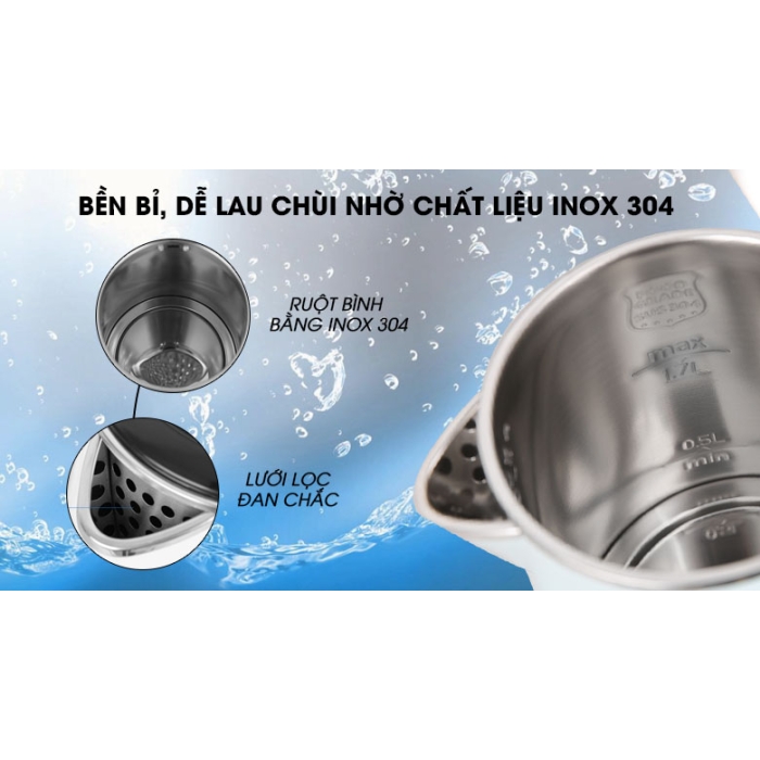 Bình đun siêu tốc Midea 1.7 lít MK-17DS