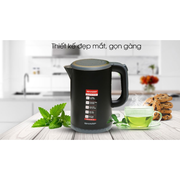 Bình đun siêu tốc Sharp 1.7 lít EKJ-17EVPS-BK
