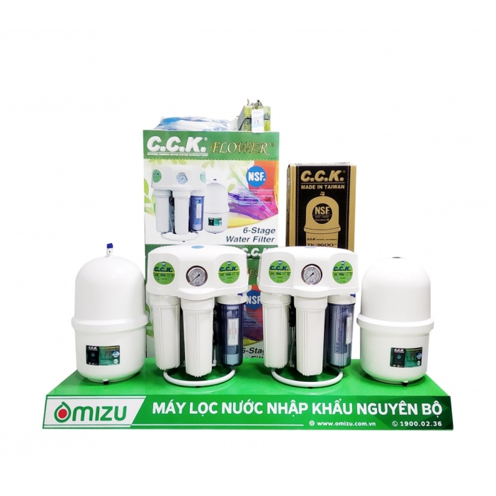 MÁY LỌC NƯỚC NHẬP KHẨU NGUYÊN BỘ CAO CẤP CCK FLOWER ĐÀI LOAN - GÁ QUỲ HOA - MẪU MỚI RO905-650BP-EZ-S2-G