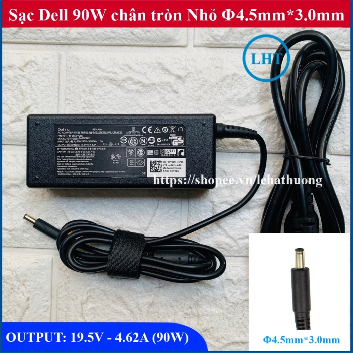 SẠC LAPTOP DELL CHÂN KIM NHỎ 19.5V 4.62A 90W dùng cho mã card rời thế hệ mới 3558 3567 3568 5568 3559 5559 SẠC LAPTOP DELL CHÂN KIM NHỎ 19.5V 4.62A 90W dùng cho mã card rời thế hệ mới 3558 3567 3568 5568 3559 5559