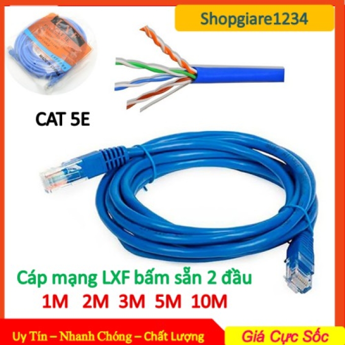 Cáp mạng bấm sẵn Cat5E 5m LXF