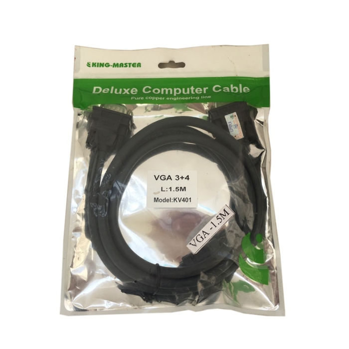 Cáp VGA 1.5m KingMaster KV401 (3+4) FullHD 1900*1080P - Hãng phân phối