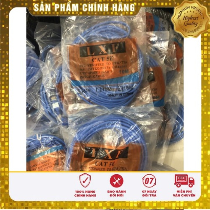 Cáp mạng bấm sẵn Cat5E 20m LXF