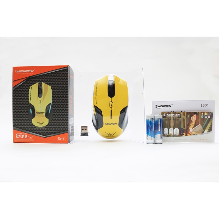 Chuột Chơi Game Không Dây Newmen E500 (màu vàng)-Hàng Chính Hãng