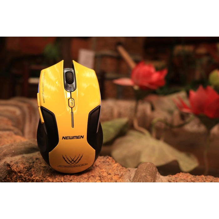 Chuột Chơi Game Không Dây Newmen E500 (màu vàng)-Hàng Chính Hãng