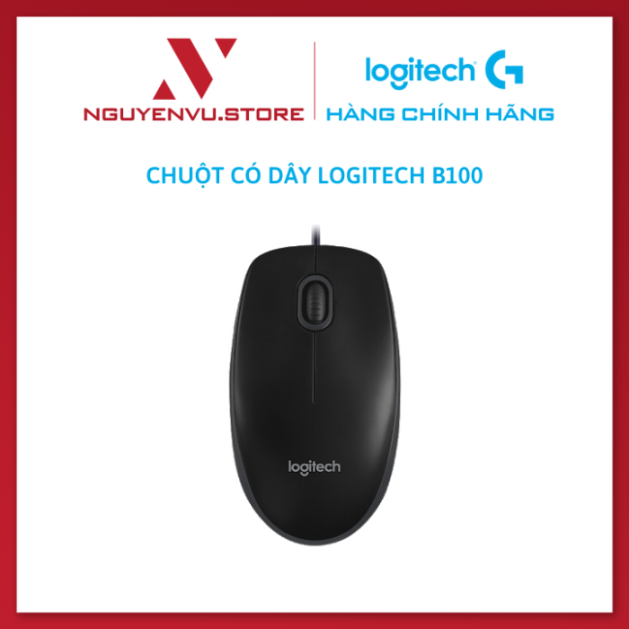 Chuột Có Dây Logitech B100 - Hàng Chính Hãng