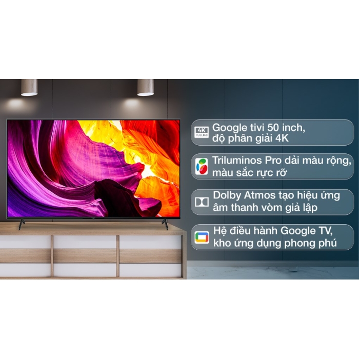 Google Tivi Sony 4K 50 inch KD-50X80K