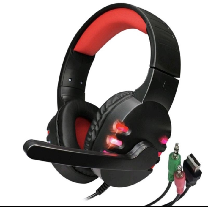 Tai nghe chụp tai có dây kết nối chuyên game a68 led 7 màu kèm mic