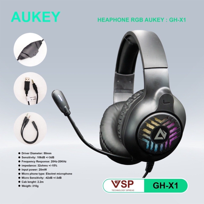 Tai Nghe Gaming VSP GH X1 LED RGB âm thanh cực chất