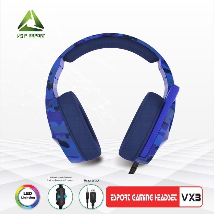 - Tai Nghe VSP ESPORT GAMING VX3 USB+jack 3.5- HEAPHONE ESPORT GAMING VX3