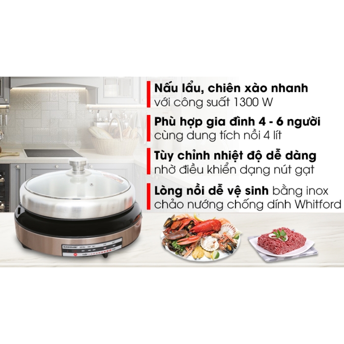Nồi lẩu điện Sunhouse SHD4526 4 lít