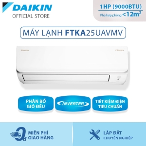 Máy Lạnh Daikin Inverter FTKA25UAVMV 1HP (9000BTU) - Tiết kiệm điện Luồng gió Coanda Máy Lạnh Daikin Inverter FTKA25UAVMV 1HP (9000BTU) - Tiết kiệm điện Luồng gió Coanda