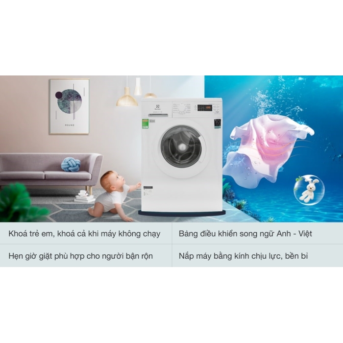 Máy giặt Electrolux Inverter 8 Kg EWF8025DGWA