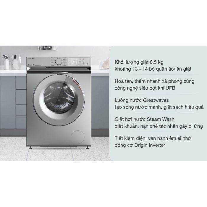 Máy giặt Toshiba Inverter 8.5 kg TW-BL95A4V(SS)