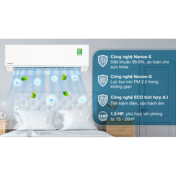 Máy lạnh Panasonic Inverter 1.5 HP CU/CS-XU12XKH-8