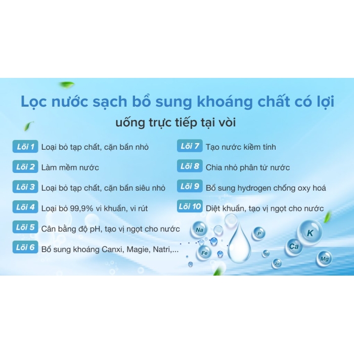 Máy lọc nước RO nóng nguội lạnh Sunhouse SHR76210CK 10 lõi