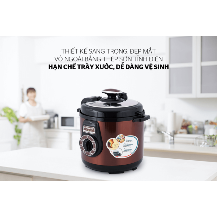 Nồi áp suất điện đa năng 6 Lít Sunhouse SHD1562
