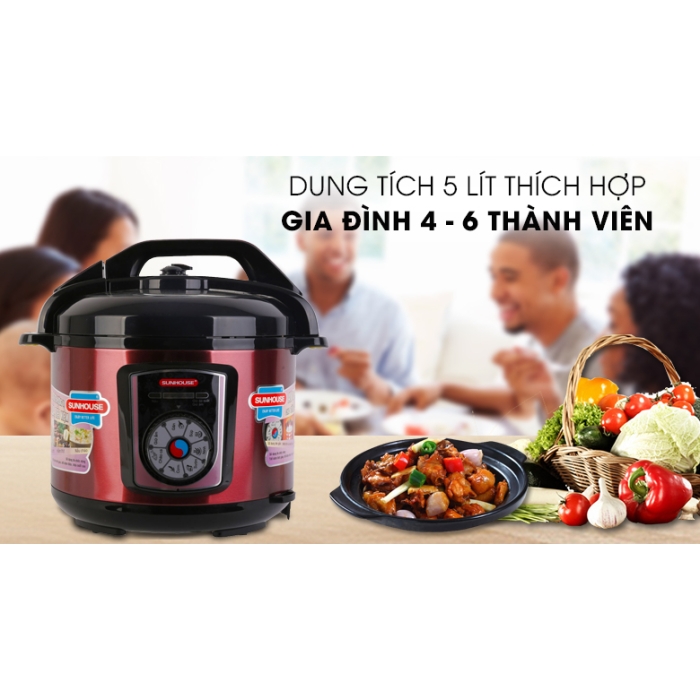 Nồi áp suất điện Sunhouse SHD1755 5 lít Nồi áp suất điện Sunhouse SHD1755 5 lít
