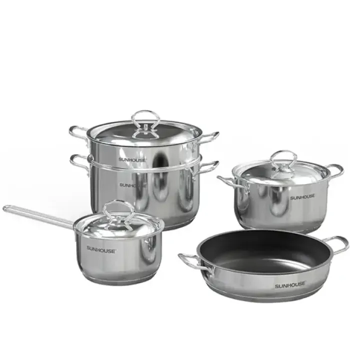 Bộ nồi chảo inox 5 đáy Sunhouse SHG995