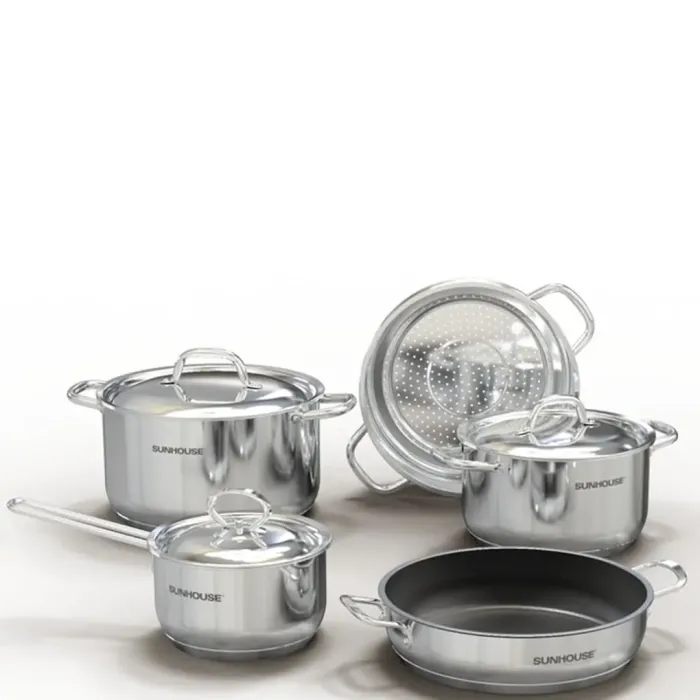 Bộ nồi chảo inox 5 đáy Sunhouse SHG995