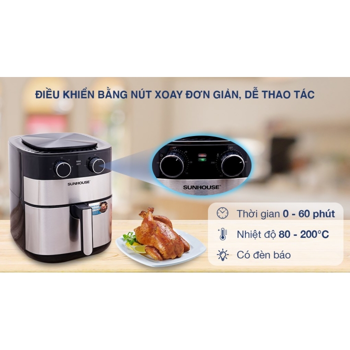 Nồi chiên không dầu Sunhouse SHD4026 6 lít