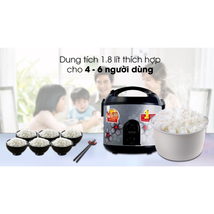 Nồi cơm điện Sharp 1.8 lít KS-NR191STV