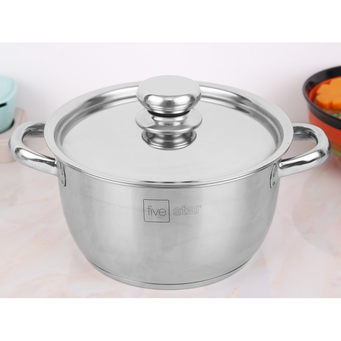 Nồi inox 3 đáy nắp inox 20 cm Fivestar FSN20001