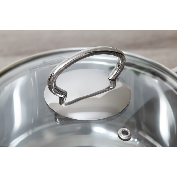 Nồi inox 3 đáy nắp kính 18 cm Fivestar FSN 18IN1