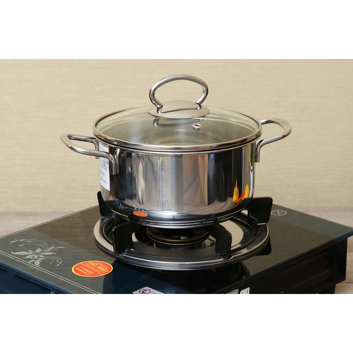 Nồi inox 3 đáy nắp kính 18 cm Fivestar FSN 18IN1