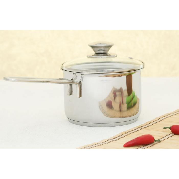 Quánh inox 3 đáy nắp kính 14 cm Fivestar Q14-3DG