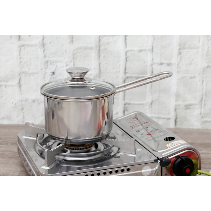 Quánh inox 3 đáy nắp kính 14 cm Fivestar Q14-3DG