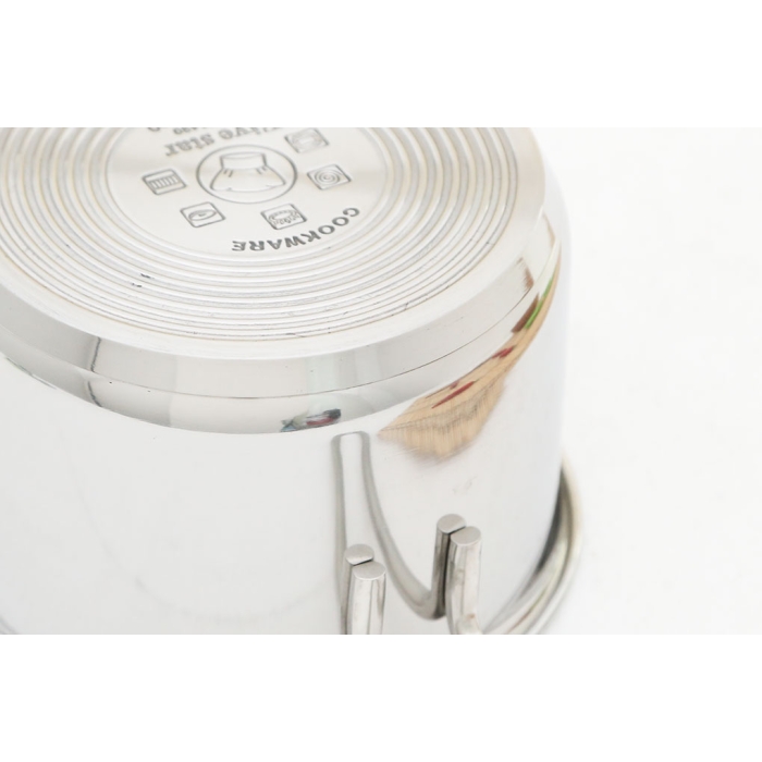 Quánh inox 3 đáy nắp kính 14 cm Fivestar Q14-3DG