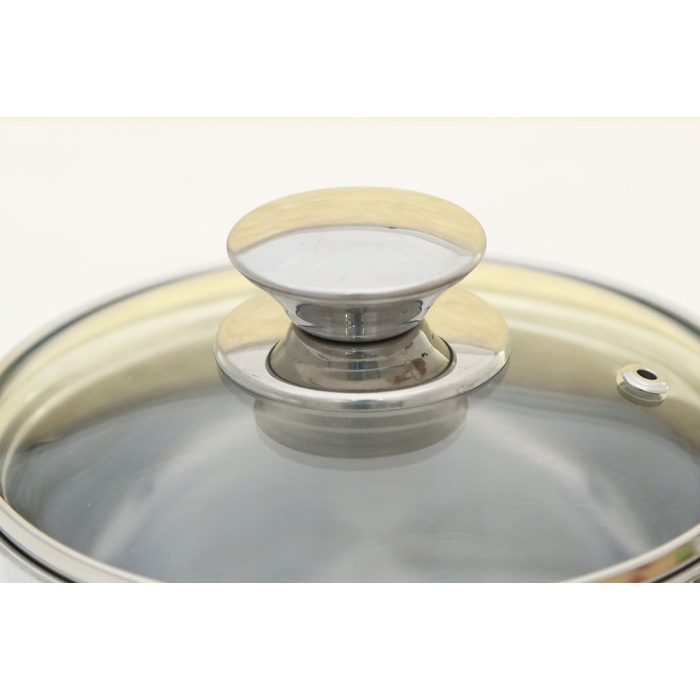 Quánh inox 3 đáy nắp kính 14 cm Fivestar Q14-3DG