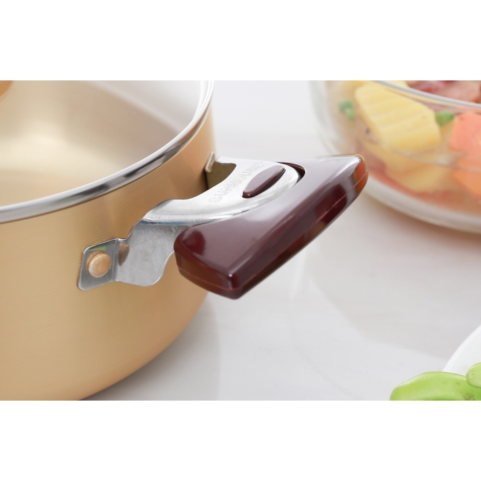 Bộ 3 nồi nhôm anod nắp kính Sunhouse SH6634