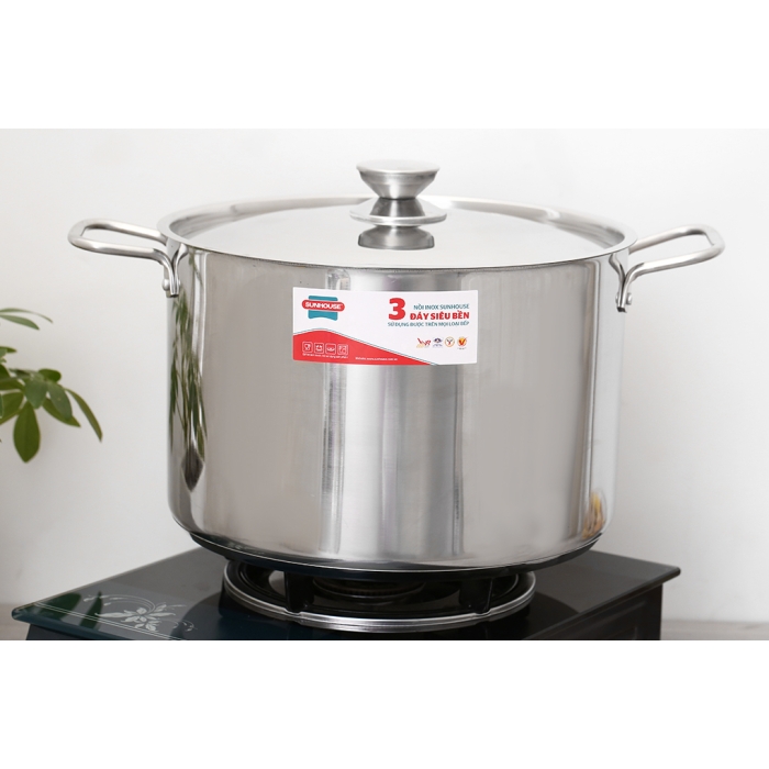 Nồi Inox 3 đáy nắp inox 30 cm Sunhouse SHG300-30