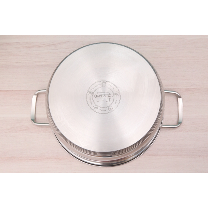 Nồi inox 5 đáy nắp kính 24 cm Sunhouse SHG788-24