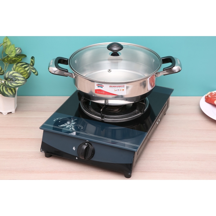 Nồi lẩu inox nắp kính 26 cm Sunhouse SHL26