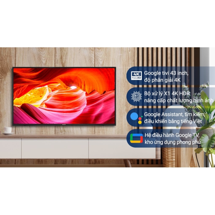 Google Tivi Sony 4K 43 inch KD-43X75K