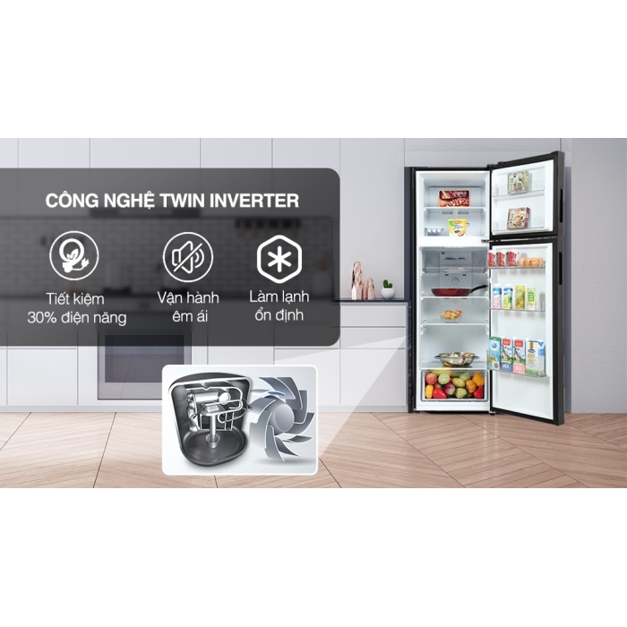 Tủ lạnh Aqua Inverter 283 lít AQR-T299FA(FB)