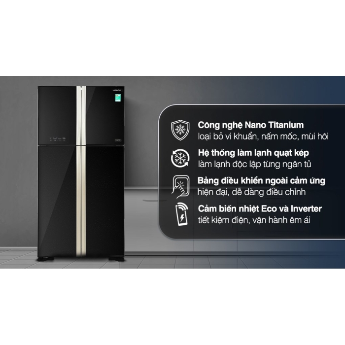 Tủ lạnh Hitachi Inverter 509 lít R-FW650PGV8 GBK
