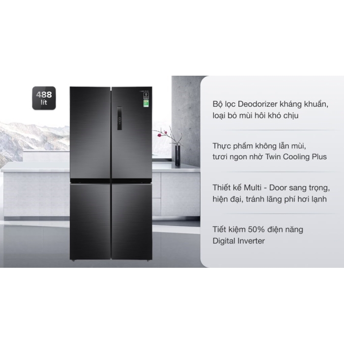 Tủ lạnh Samsung Inverter 488 lít RF48A4000B4/SV