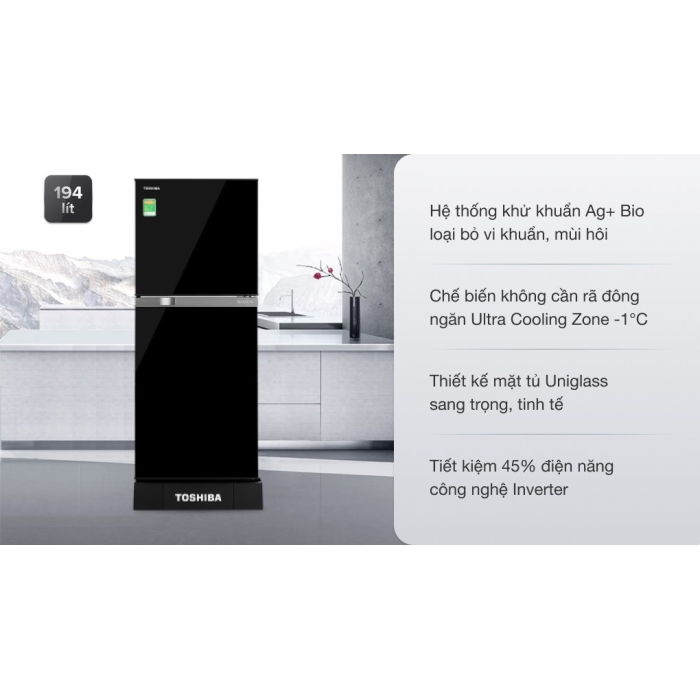 Tủ lạnh Toshiba Inverter 194 lít GR-A25VM(UKG1)