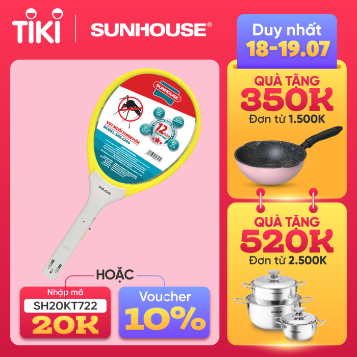 Vợt Muỗi Sunhouse SHE-E200 - Vàng