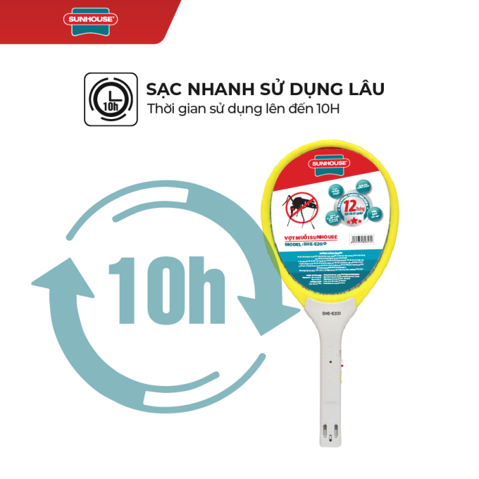 Vợt Muỗi Sunhouse SHE-E200 - Vàng