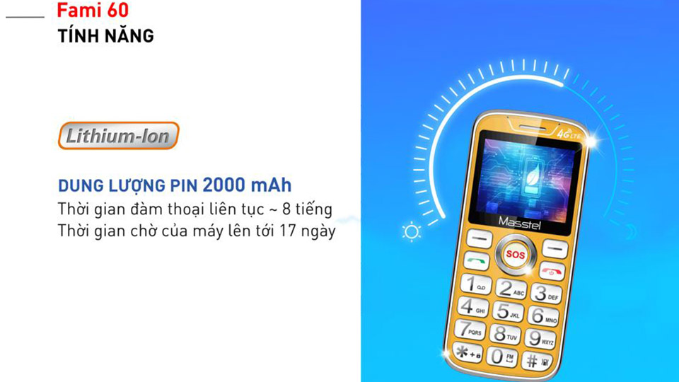 Đàm thoại hơn 8 tiếng, pin chờ 17 ngày 2