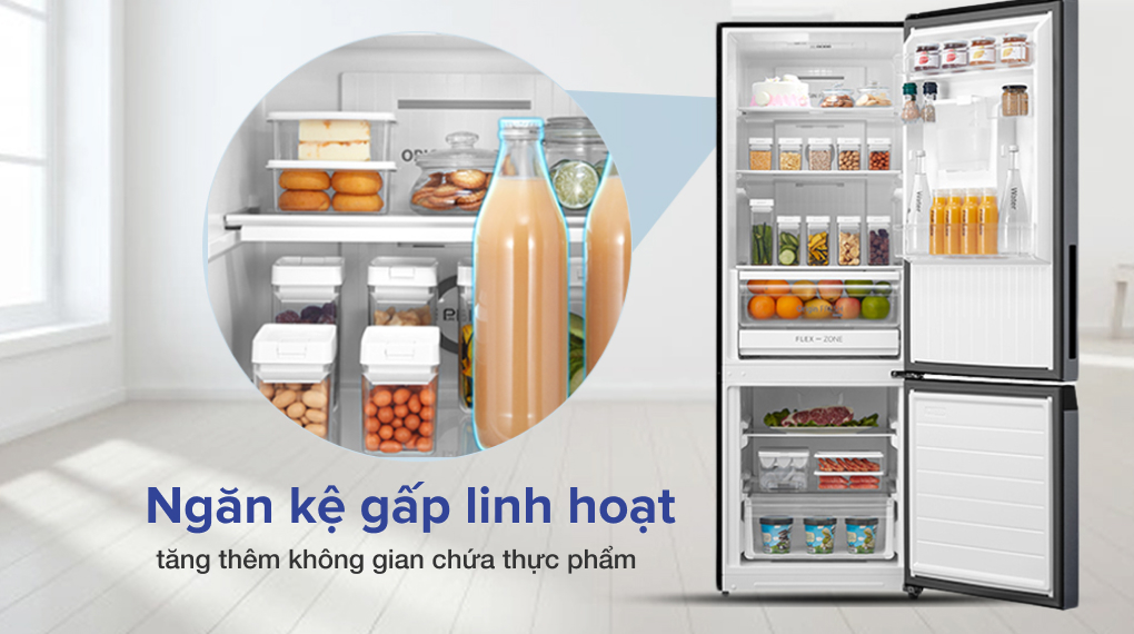 Tủ lạnh Toshiba Inverter 322 lít GR-RB405WE-PMV(06)-MG-Ngăn kệ gấp linh hoạt Tủ lạnh Toshiba Inverter 322 lít GR-RB405WE-PMV(06)-MG-Ngăn kệ gấp linh hoạt